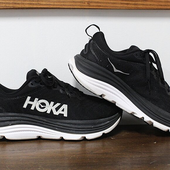 Hoka Graviota 5 Running Shoes Black White Sneakers Size 7B - Picture 1 of 5